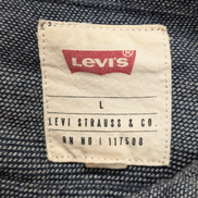 Chemise LEVI'S Flanelle Marine à Rayures Manches Longues Vintage - Taille L