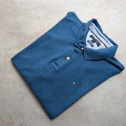 Polo Tommy Hilfiger bleu pétrole taille XL #280poltom