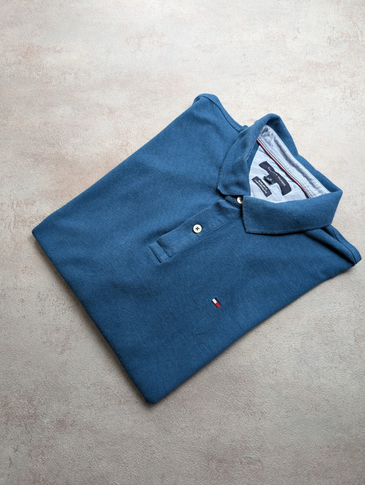 Polo Tommy Hilfiger bleu pétrole taille XL #280poltom