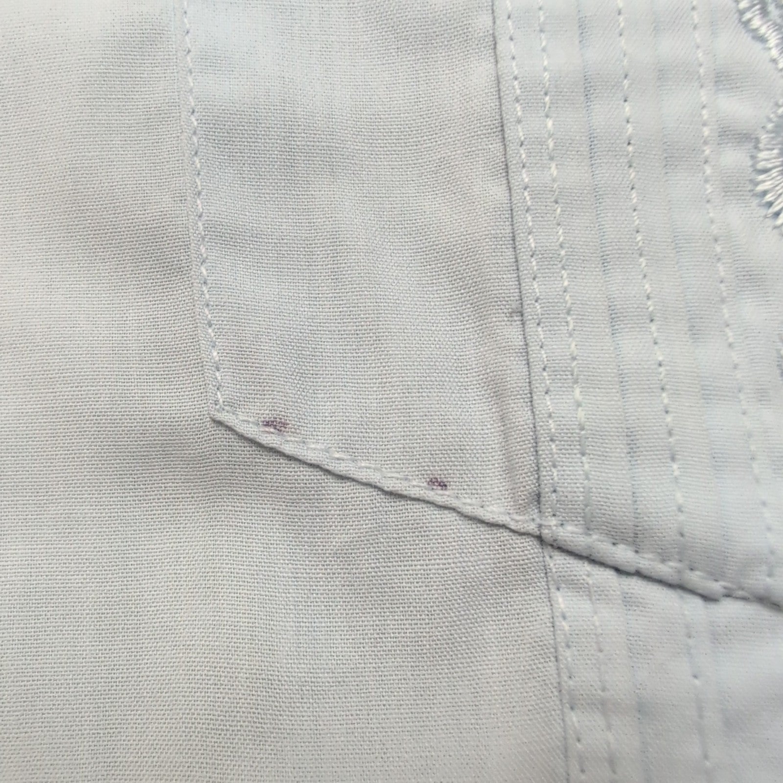 Chemise Hawaïenne Cascade Style Cuba Panama Bleu Clair Brodée Taille S