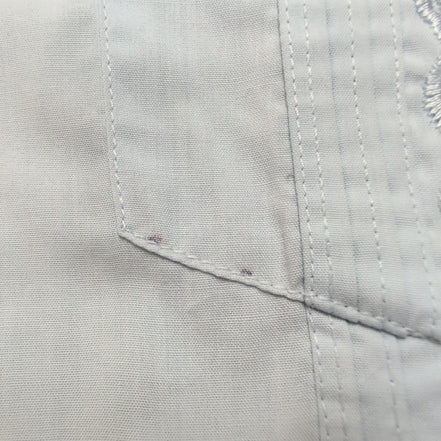 Chemise Hawaïenne Cascade Style Cuba Panama Bleu Clair Brodée Taille S