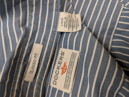 Chemise Dockers bleu à rayures taille L #168msch