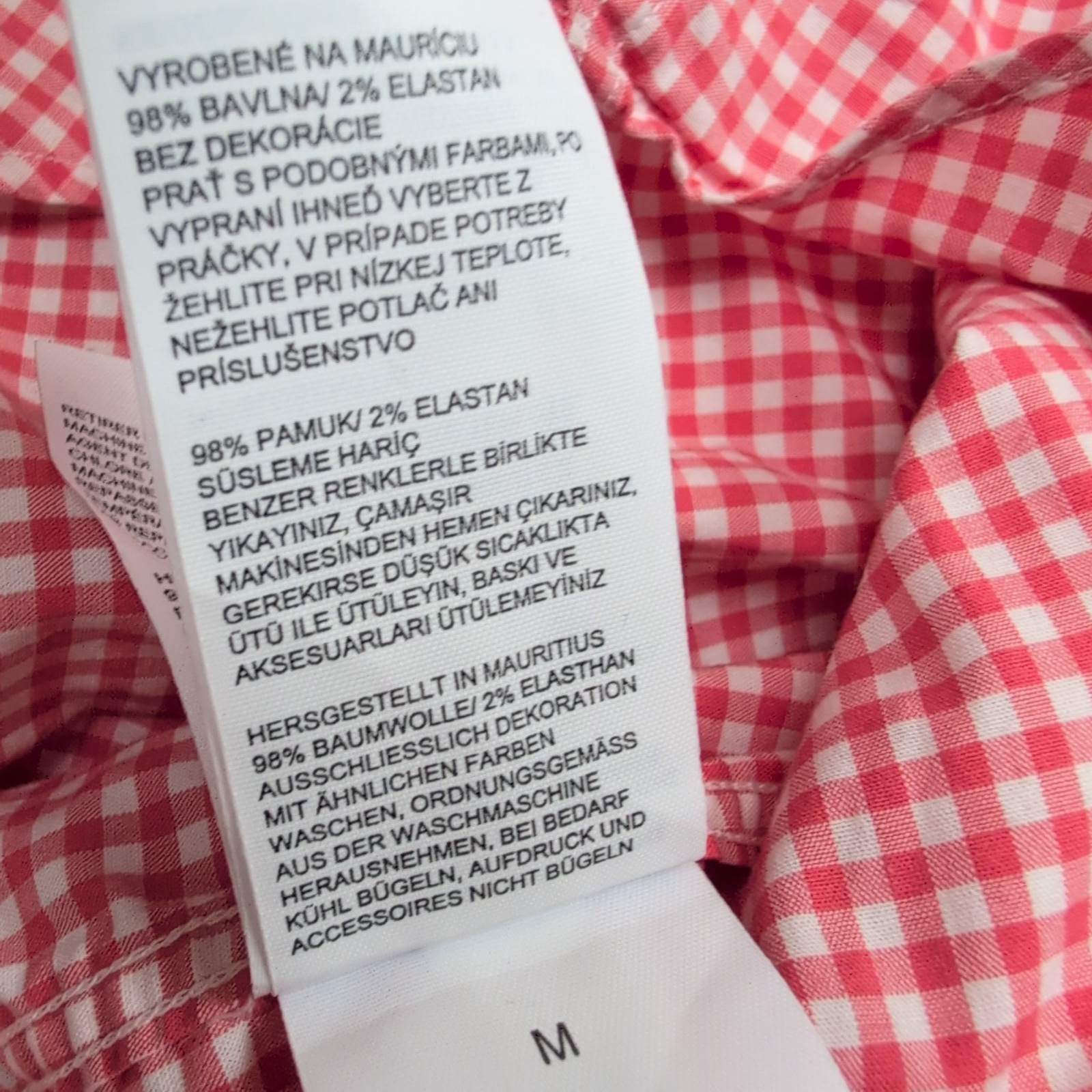 Chemise Nautica M Classic Fit Made in Mauritius Rouge a carreaux Manches Longues