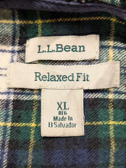 L.L. Bean Flanelle Capuche Zippée Surchemise Veste Bûcheron XL |322S