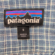 Chemise Patagonia S Bleu Carreaux Chanvre Coton Bio Manches Courtes