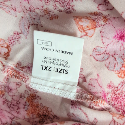Chemisier Gentle Fawn Femme 2XL Fleuri Rose Manches Poète Neuf