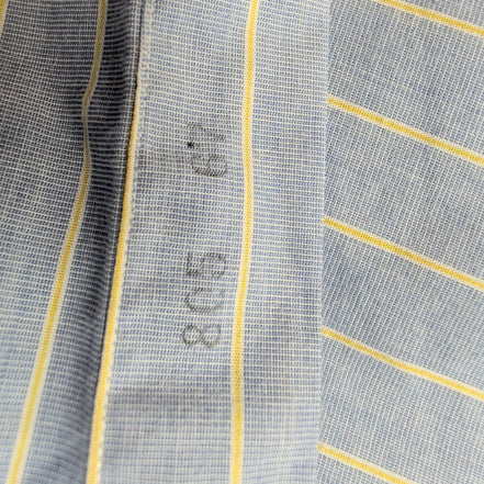 Chemise Ralph Lauren Vintage Yarmouth 2XL Bleu Rayures Jaune Coton