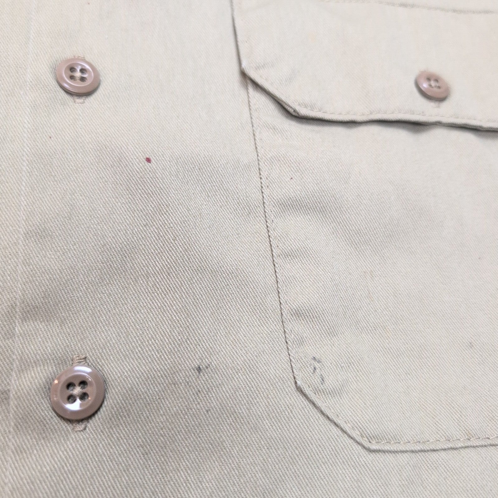 Chemise Dickies XL Kaki Clair 2 Poches Manches Courtes Workwear