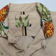 Chemise Hawaïenne Denim & Flower Beige Ananas Coton Modal Taille S
