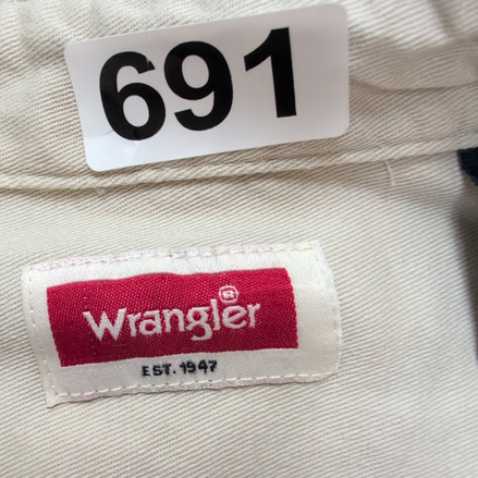 Chemise Wrangler Manche Courte Crème Unie Stretch Taille M Deux Poches