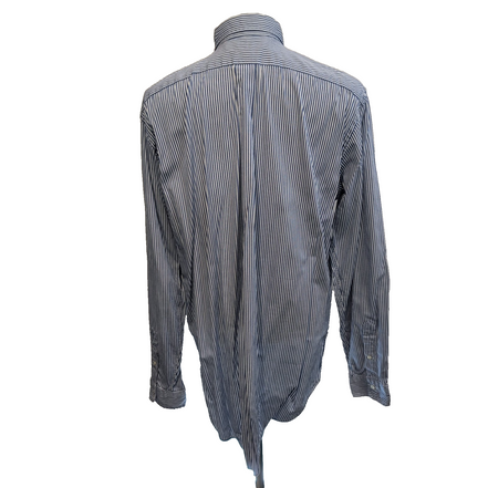 Chemise Ralph Lauren L Tall Bleue Rayures Logo Jaune Manches Longues
