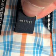 Chemise Nautica L Carreaux Bleu Orange 100% Coton Logo Brodé manches longues