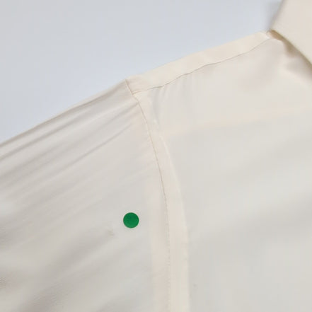 Chemise Ingram Made in Italy M/L 100% Soie Poignets Mousquetaire Blanche