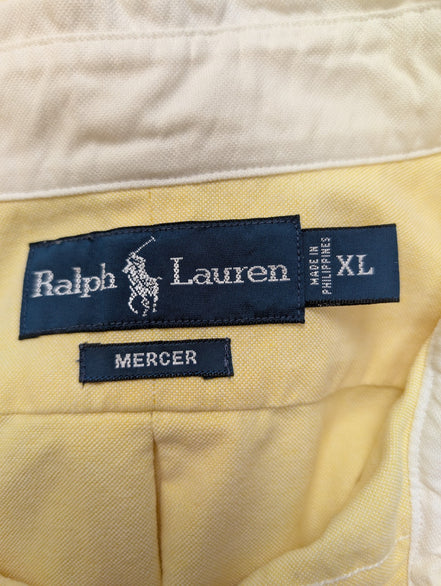 Chemise Ralph Lauren Shirt XL Mercer Oxford Jaune Big 3 Broderie PRL 381