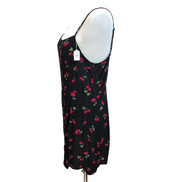 Robe d'Été Cerises Noir Taille M Viscose Bretelles Réglables