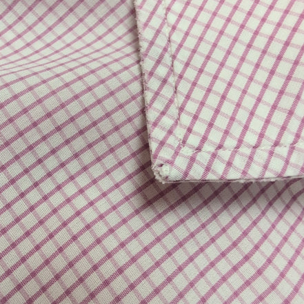 Chemise BURBERRY 100% Coton Rose Fuchsia L Logo Brodé Manches Longues