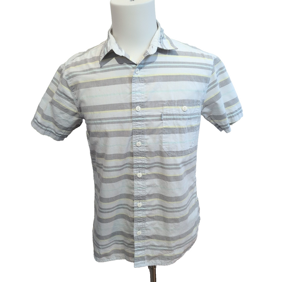 Chemise LEVI'S Homme S Blanche et Grise à Rayures Jaunes Manches Courtes
