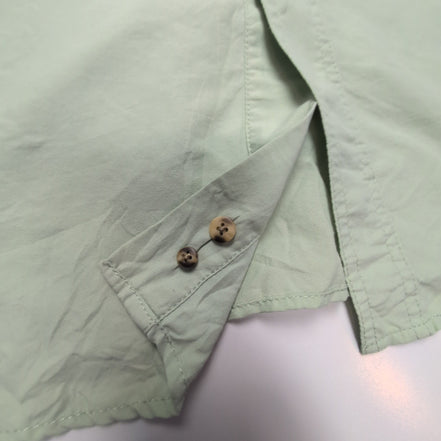 Chemise L.L. Bean nylon vert pastel uni 2 poches manches longues  taille L