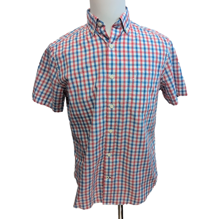 Chemise Nautica Classic Fit S bleu blanc rouge à carreaux manches courtes