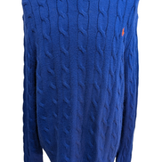 Pull Torsadé POLO Ralph Lauren Maille Dense Bleu Électrique - Taille XL