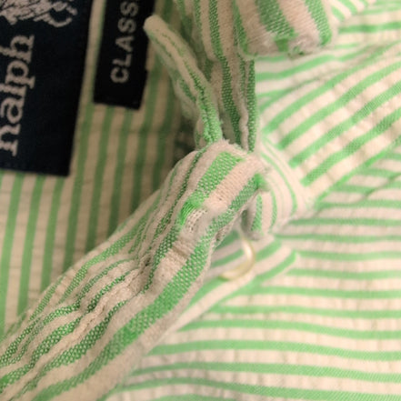 Chemise Ralph Lauren XL Verte Rayures Manches Courtes Classic Fit BD Shirt