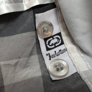 Chemise Ecko Unltd XL carreaux gris noir blanc poche manches longues