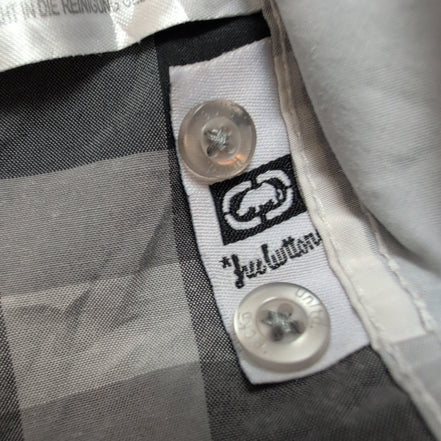 Chemise Ecko Unltd XL carreaux gris noir blanc poche manches longues