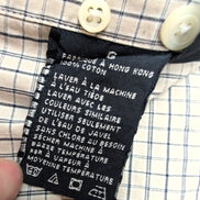 Chemise Nautica carreaux bleu marine écru manches courtes coton taille L