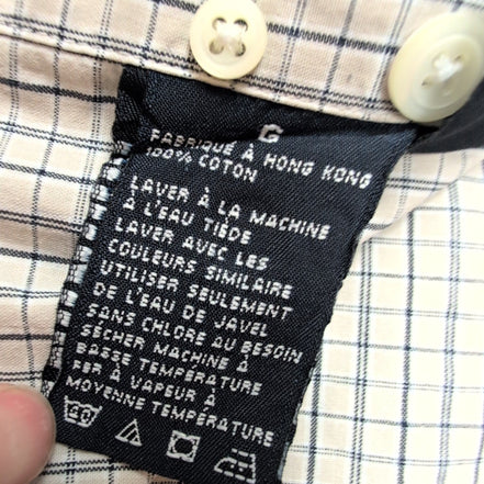 Chemise Nautica carreaux bleu marine écru manches courtes coton taille L