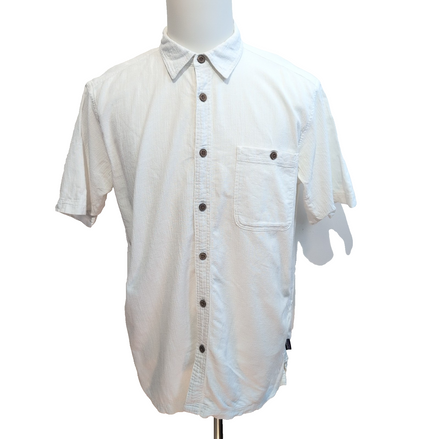 Chemise Patagonia M Blanc Coton Organique Texturé Manches Courtes