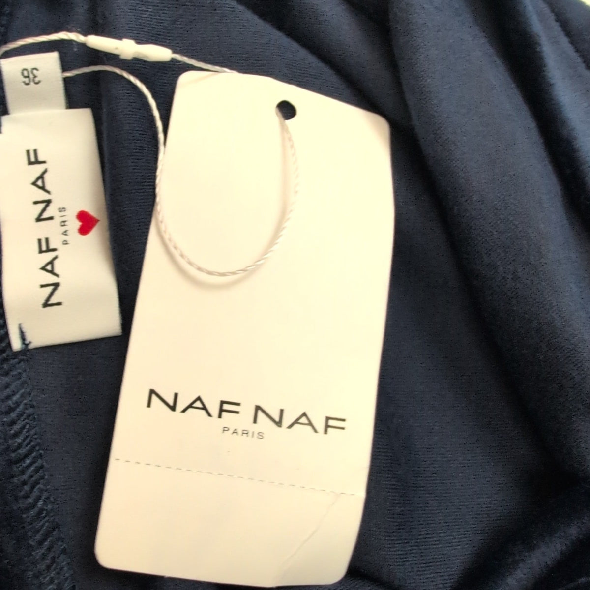 Robe Naf Naf T36 Bleu Marine Velours Stretch Neuve Avec Étiquette