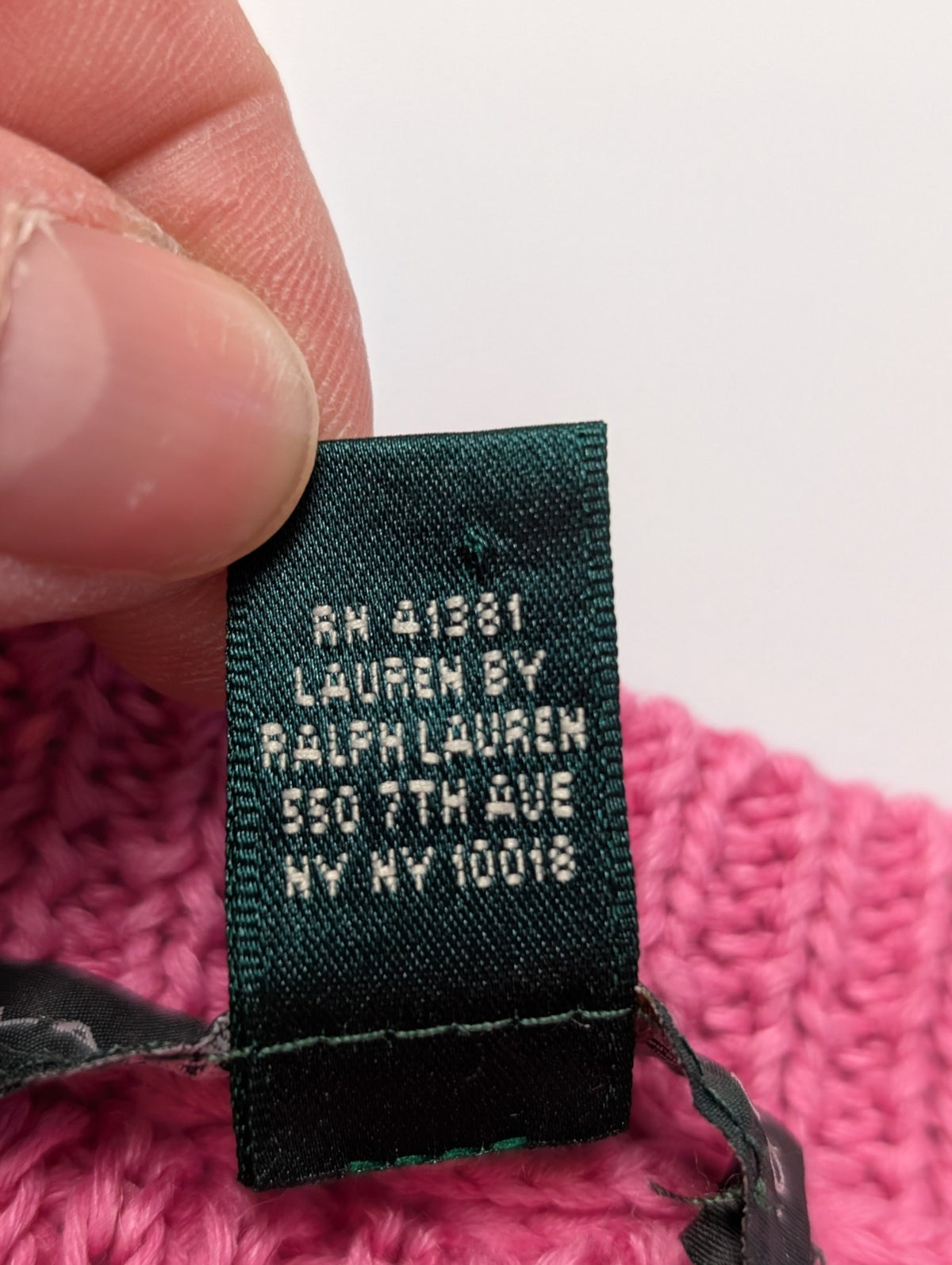 Pull femme LAUREN Ralph Lauren lin coton rose fuchsia maille L