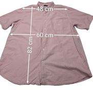 Chemise Chaps manches courtes rose à rayures taille XL #227msch