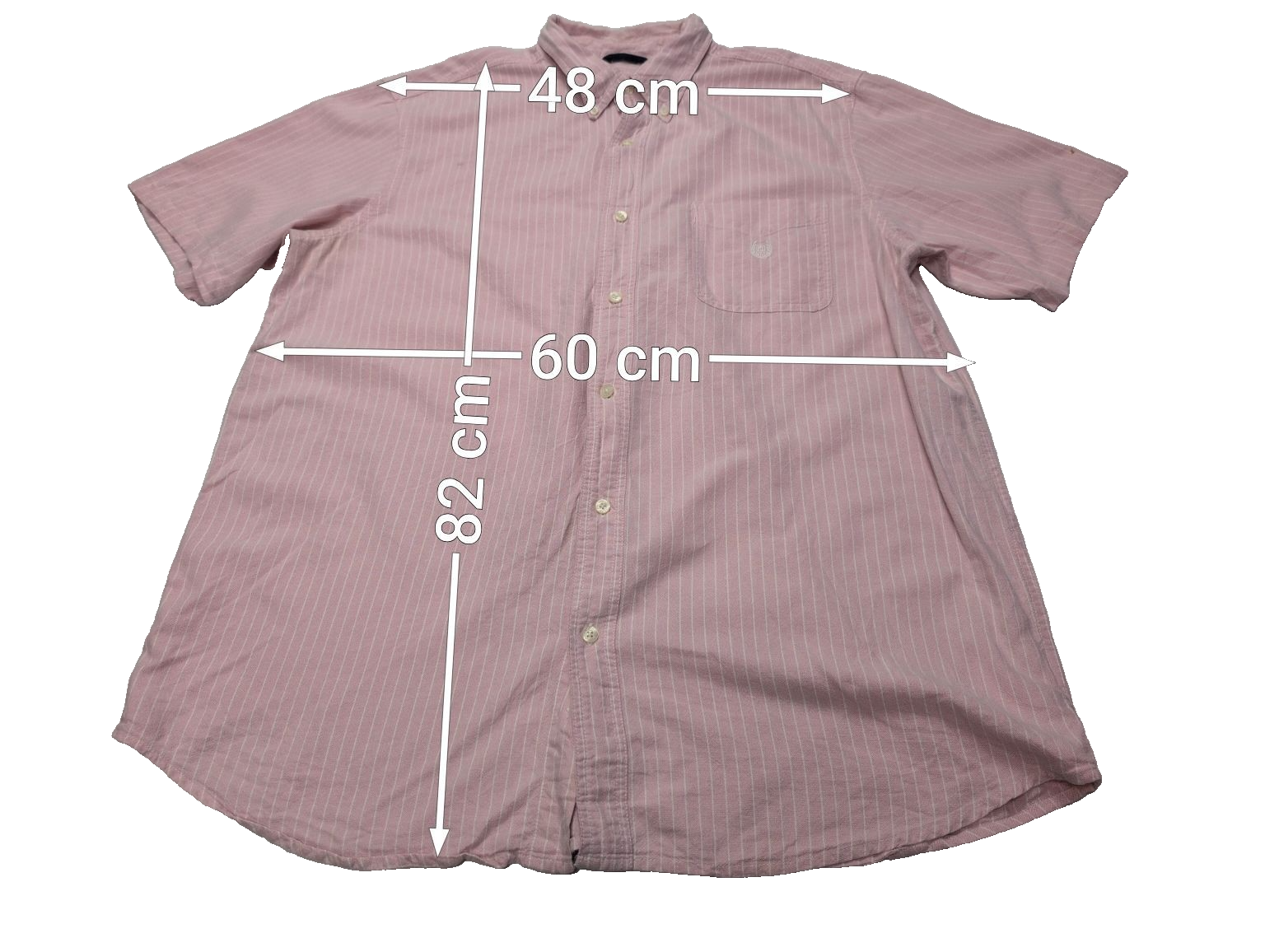 Chemise Chaps manches courtes rose à rayures taille XL #227msch