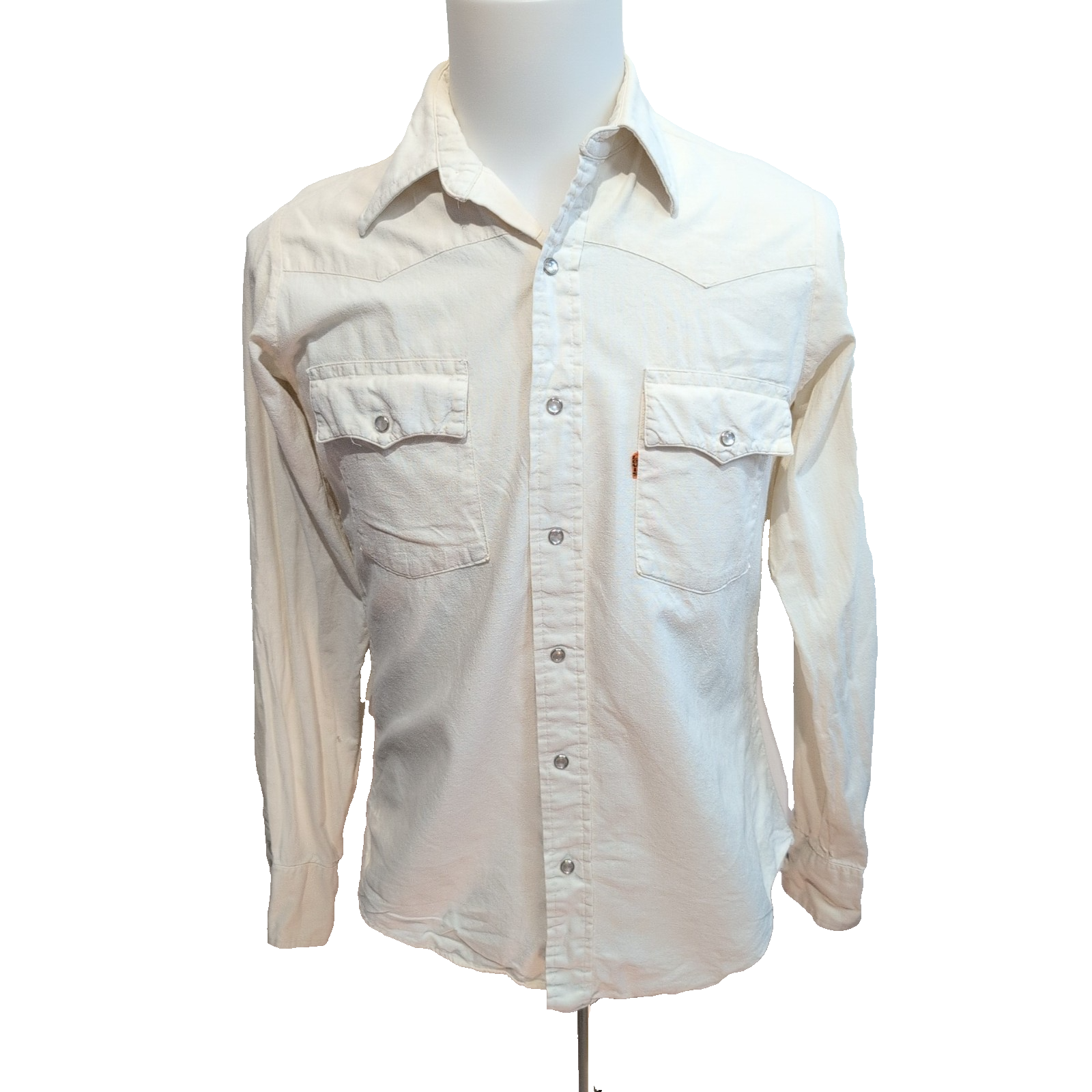 Chemise Levi's Western S Made in Canada Blanc Cassé 100% Coton RARE