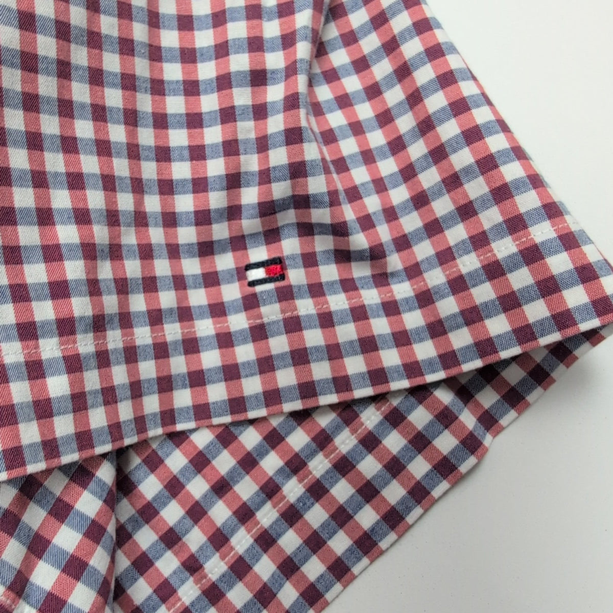 Chemise Tommy Hilfiger 2XL 3XL carreaux rouge bleu manches courtes coton