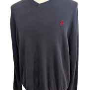 Pull Polo Ralph Lauren Bleu Marine Logo Rouge - 100% Coton Pima - Taille L
