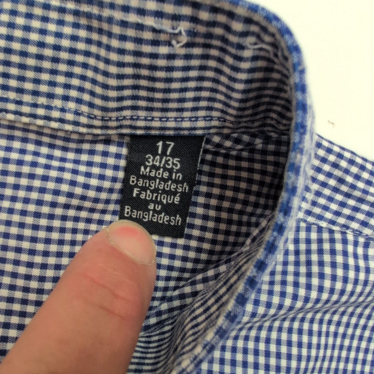 Chemise Nautica XL Col Mao Bleu Carreaux Manches court Sans Repassage