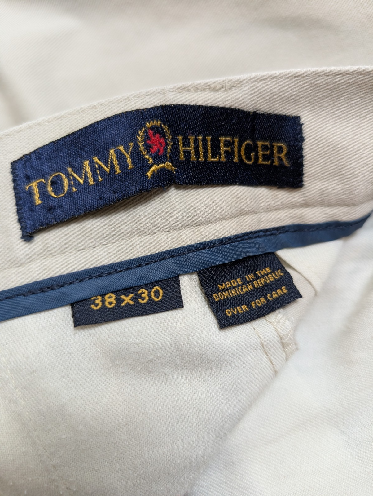 Pantalon Chino Vintage TOMMY HILFIGER Crème 🏷️ Taille W38 (Taille 44cm)