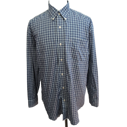 Chemise Wrangler Riata Manches Longues à Carreaux Bleus avec Poche Taille XL TG
