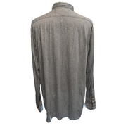 Chemise Ralph Lauren XXL Knit Dress Shirt Gris Chiné Jersey Coton QR Code