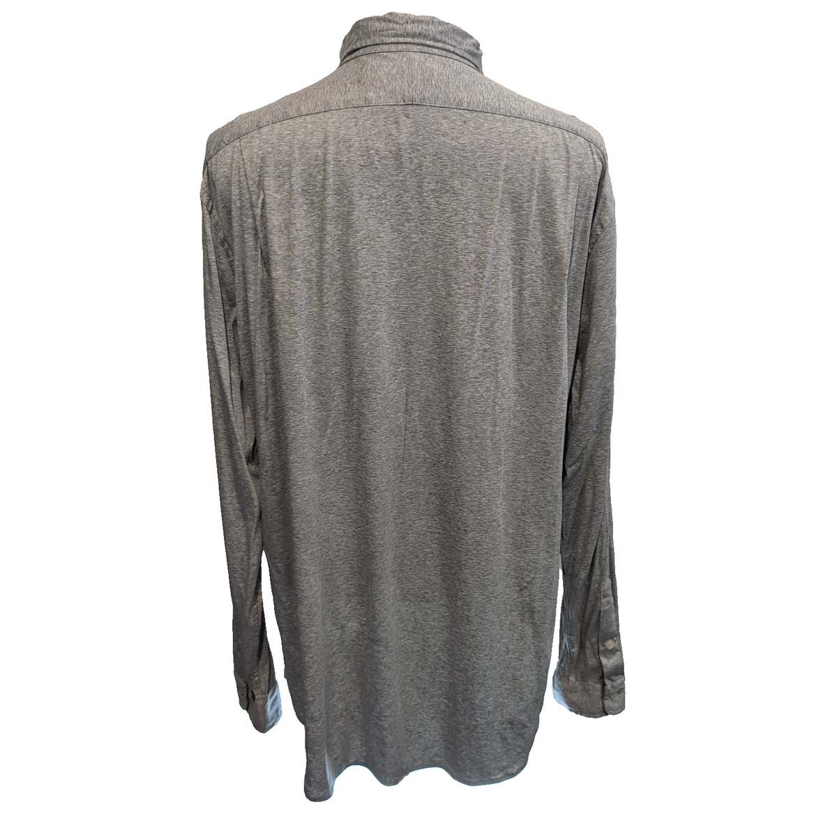 Chemise Ralph Lauren XXL Knit Dress Shirt Gris Chiné Jersey Coton QR Code