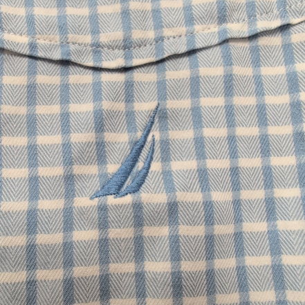 Chemise Nautica bleu ciel petits carreaux manches longues 1 poche M