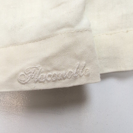 Chemise Hawaïenne Flaconoble  style Cuba Panama M Lin Coton Broderie Blanc Cassé
