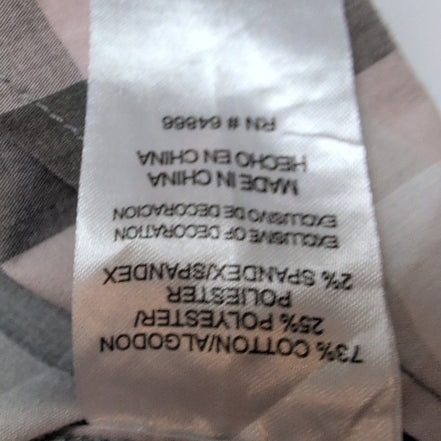 Chemise Lee stretch rose pâle et grise à carreaux poche manches courtes T. XXL