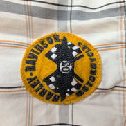 Chemise Harley-Davidson L Carreaux Blanc Cassé Logo Brodé manches courtes
