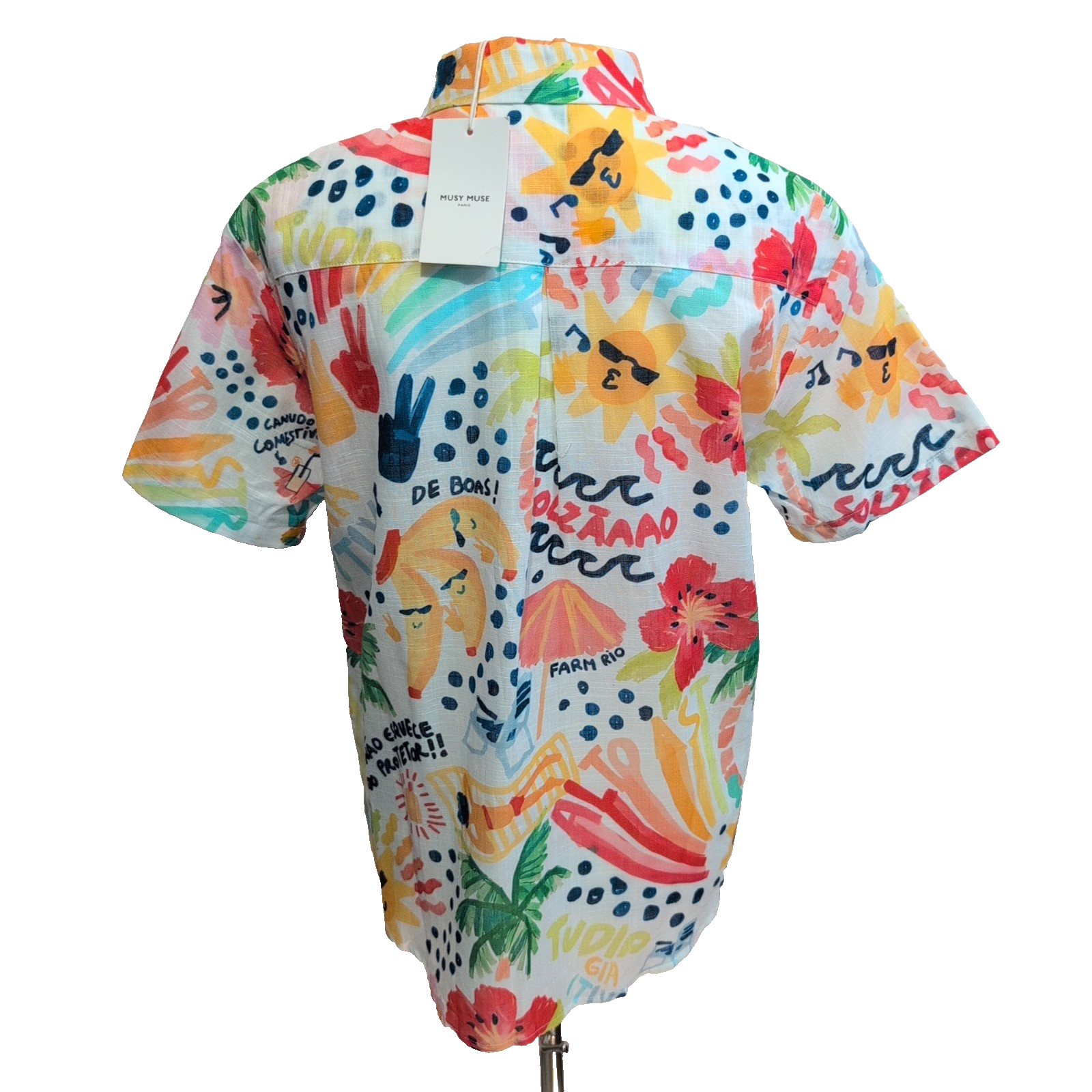 Chemise Hawaïenne Femme Musy Muse Paris S Neuve Étiquette Coton Lin
