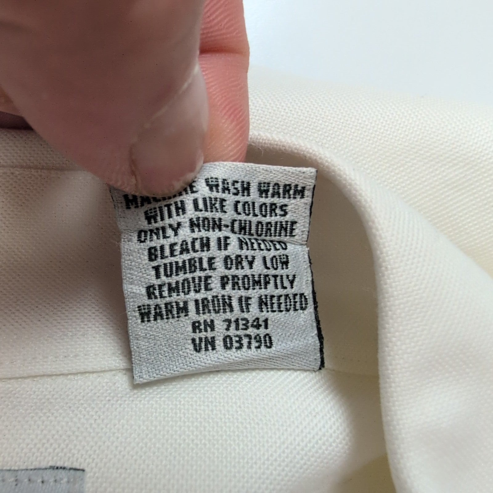 Chemise L.L. Bean blanche unie manches courtes poche brodée RSE vtg taille XXL