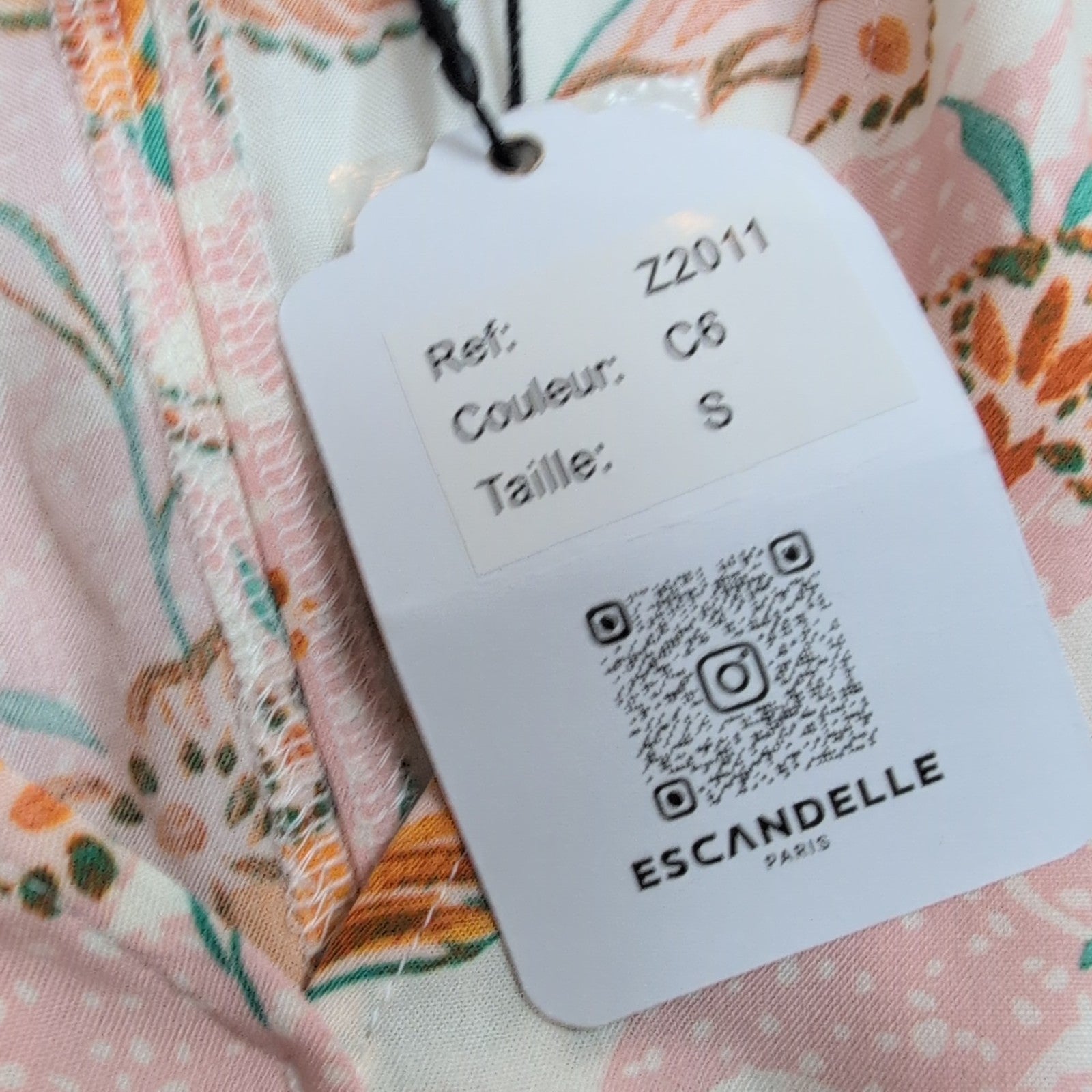 Robe Escandelle Paris T.S Rose Fleurie Viscose Neuve Avec Étiquette