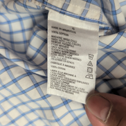 Chemise Nautica L Bleu Carreaux 100% Coton A Bit Trimmer Manches Longues